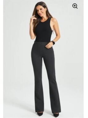 NWOT Betabrand Classic DPYP Dress Pant Yoga Pant Bootcut Charcoal Size M-Petite